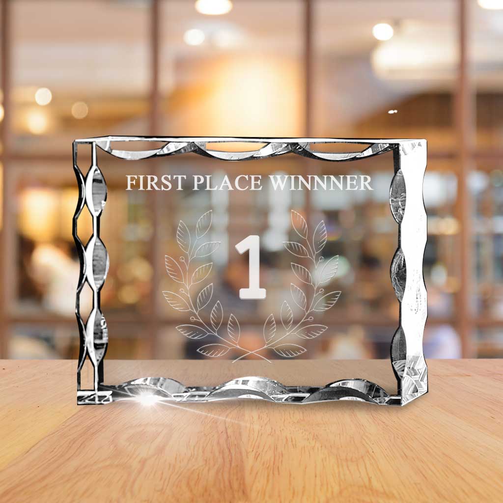 Serrated Corporate Trophy - 2D - The best 3D crystal gifts in the world!
