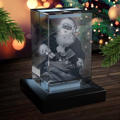 Santa's Gift Bag Christmas Decoration 3D Crystal